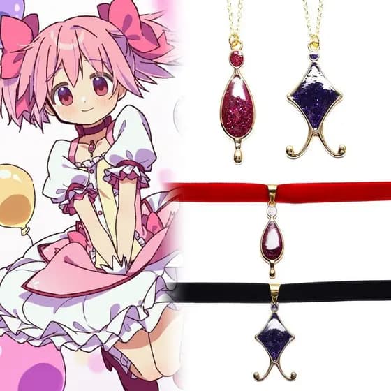 Anime Puella Magi Madoka Magica Colar Kaname Akemi Homura Alma Gema Kriemhild Gretchen Gargantilha Pingente Halloween Ho