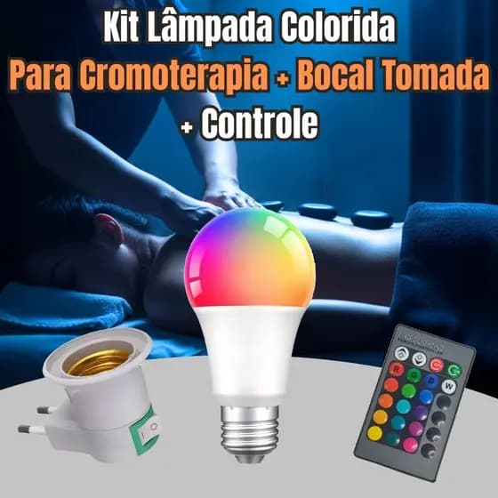 Lampada Cromoterapia Abajur Tomada Relaxa Acalma Rgb Bivolt Colorido Massagem Terapêutico Bebê