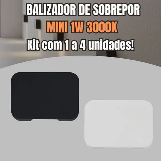 Balizador Mini Neu Área Externa Led Sobrepor Escada Corredor Preto Branco IP65