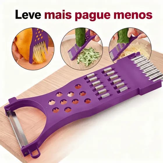 Ralador Descascador | Fatiador Plástico 15cm Legumes Cozinha Frutas Verduras KIT 1/2 ou 3