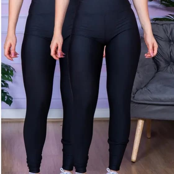 Kit 2 Calça Legging Feminina Cintura Alta Uso Diário Academia Calça legging trabalho/escola