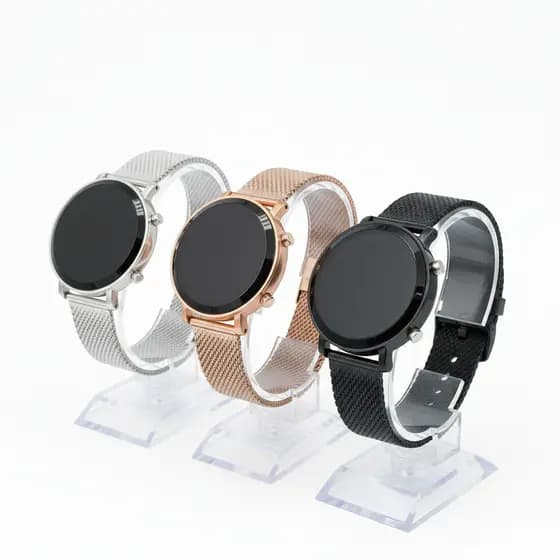 Relógio Feminino Digital LED Luxo – Redondo, Moda Blogueira e Presente Dia das Mães