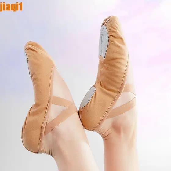 JIAQI1 Sapatos De Dança Chinelos Fitness Ballet Latina Yoga Treinamento Couro Macio Apartamentos Meninas