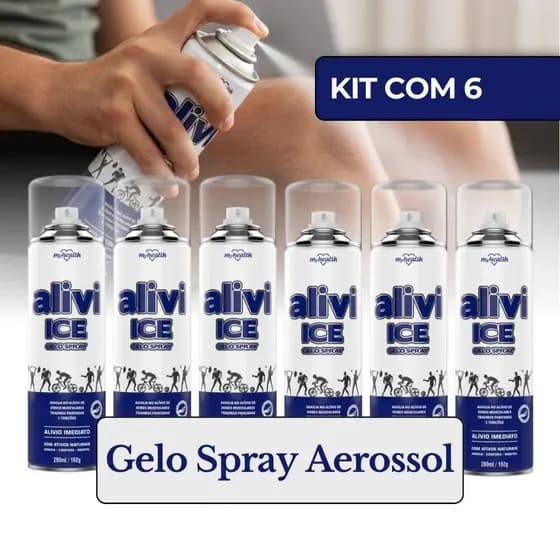 6x Spray Gelo Alivi Ice Alivio Imediato Da Dor Muscular Pancada Torção Atleta Pancada Mentol Arnica