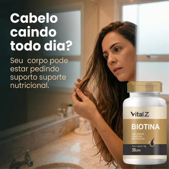 Biotina B7 Cabelos Unhas e Pele 30 Cápsulas
