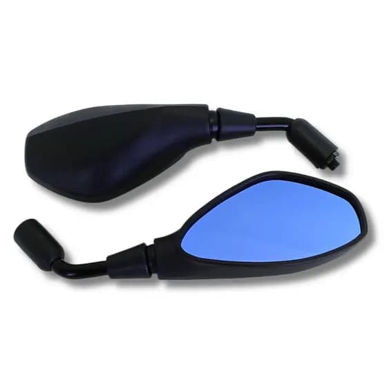 PAR DE RETROVISOR BMW FIXO HASTE CURTA ROSCA HONDA TITAN FAN XRE CB300 COM LENTE AZUL