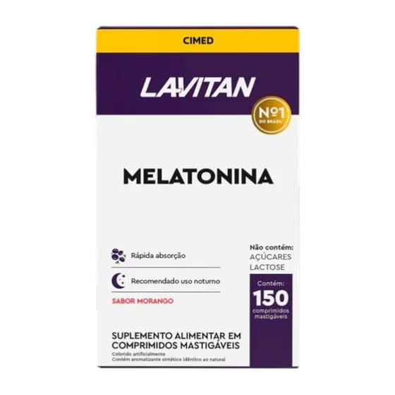 Lavitan Melatonina 0,21 mg 150 Comp. Mastigáveis Morango - Cimed