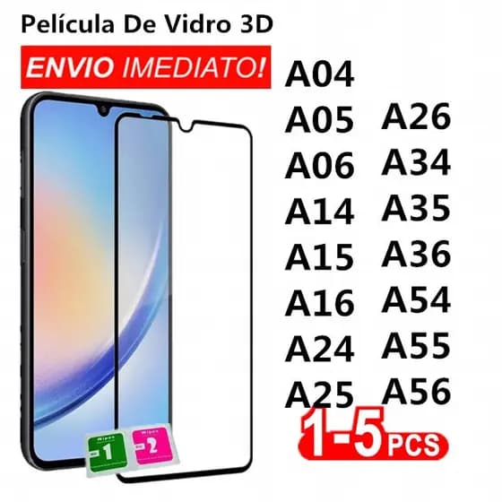 Película Vidro Temperado 3D Espessura Max A04 A05 A06 A14 A15 A16 A24 A25 A26 A34 A35 A36 A54 A55 A56