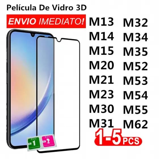 Película Vidro Temperado 3D Espessura Max M13 M14 M15 M20 M21 M23 M30 M31 M32 M34 M35 M52 M53 M54 M55 M62