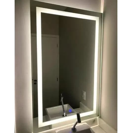 Espelho Retangular com LED Jateado Ideal para Banheiro, Lavabo e Penteadeira