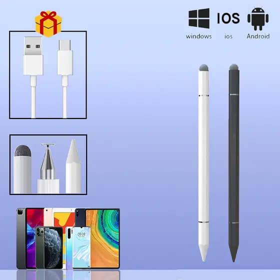 Caneta stylus 3 em 1 compatível com Android/iOS/Windows/iPad K1