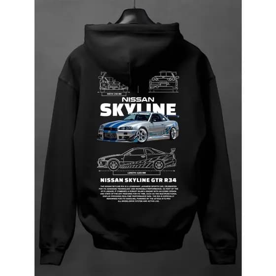 Moletom Ganguru Masculino Corrida Exclusivo Skyline GT-R Brian O'Conner Velozes e Furiosos