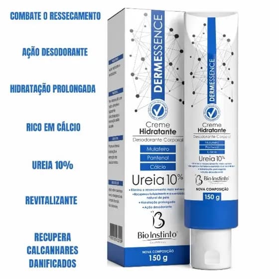 Creme Hidratante Desodorante Corporal Dermessence Ureia 10% Bio Instinto Rico em Cálcio 150g