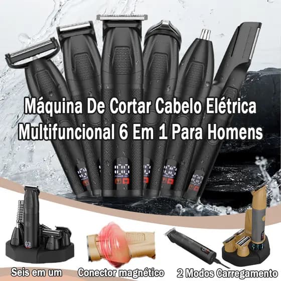 Máquina de Cortar Cabelo Profissional 15 Peças - Recarregável, Não Prende o Cabelo, Silenciosa, Ideal para Uso em Casa