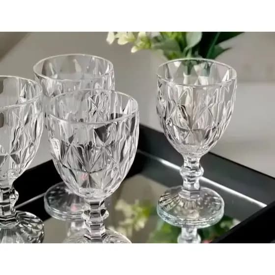 TAÇAS DIAMOND ELEGANCIA VIDRO 330/340ML ÂMBAR,TRANSPARENTE,FURTA COR
