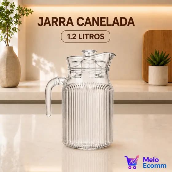 JARRA DE VIDRO BELLA 1.2L VISTA HOME COM TAMPA DE BAMBU