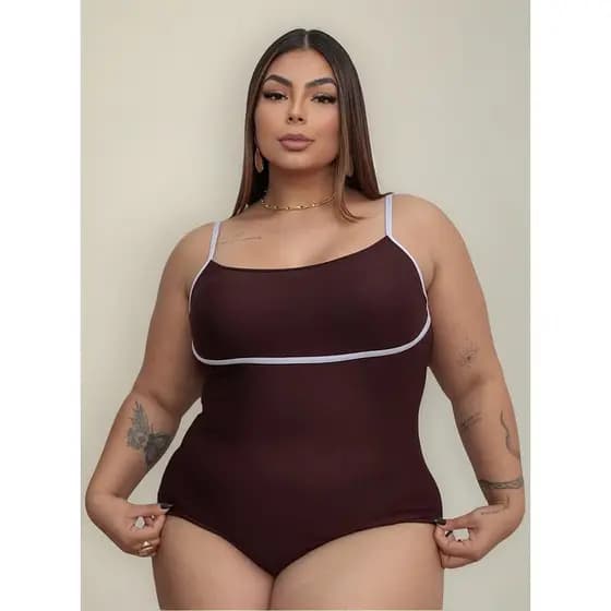 Body Plus Size Feminino Multicolor Alça Fina Tendência Moda