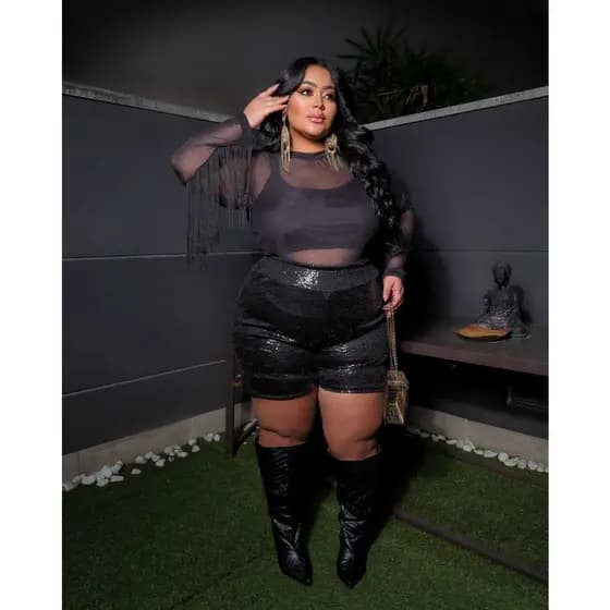 Blusa Plus Size Tule Com Franjas
