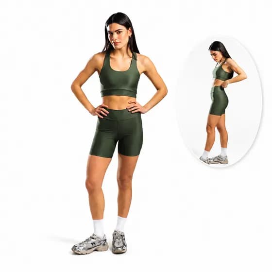 Short Fitness Feminino Cintura Alta Academia Sem Transparência Compressão Premium