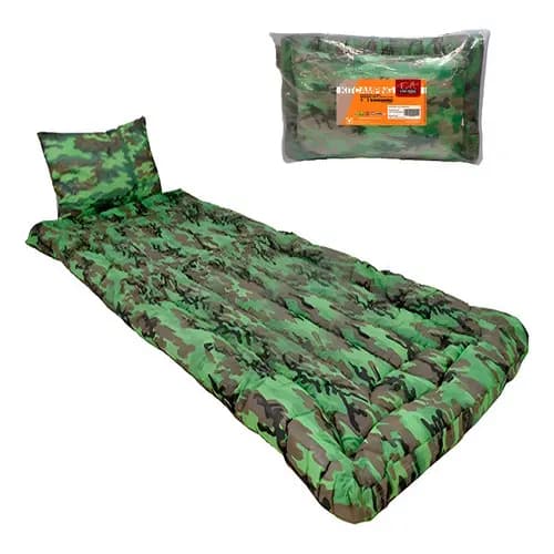 Kit Camping Colchonete Travesseiro Pesca Acampamento Retiro Camuflado