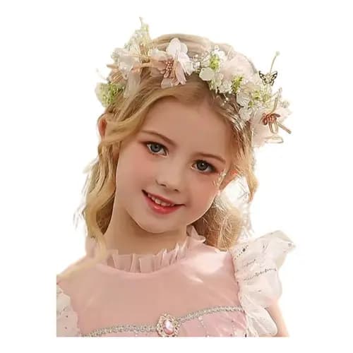 Tiara Noiva Coroa Flores Casamento Daminha Luxo Dama Branco Com Rosa