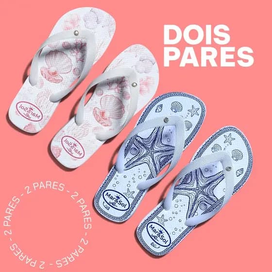 Kit 2 Pares Chinelo Dedo Feminino Sandália Rasteirinha Conforto