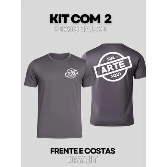 Kit 2 Camiseta Treino Personalizada Dry Fit Empresa Uniforme Logo Equipe Academia Personal Sua Arte