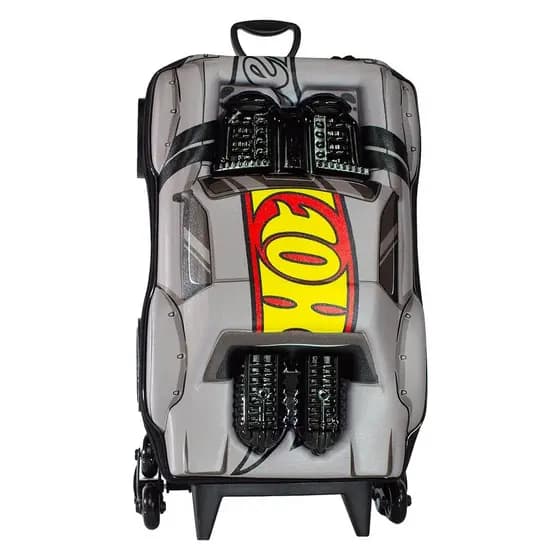 Mala Infantil Hot Wheels 3D com Rodinhas 360° Night Shifter Passeio Viagen Carro Esportivo 20L