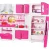 Cozinha de Brinquedo com Geladeira Armário fogão, Coifa + Acessórios Lindo presente - Rosa