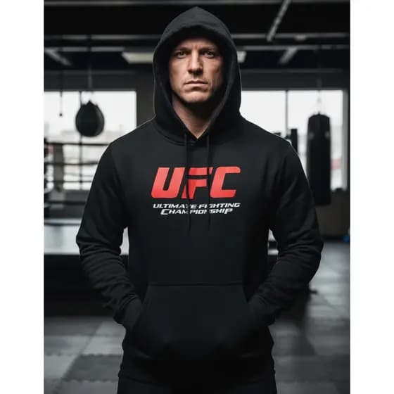 Moletom ufc academia entrega imediata Inverno Agasalho Luta Treino mma Jiu boxe bolso canguru e capuz preto