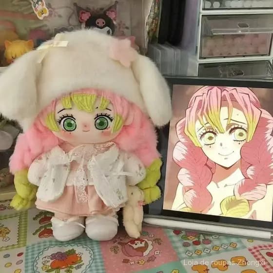 Boneco de Pelúcia Anime Demon Slayer, Boneca Fofa Kanroji Mitsuri, Brinquedo de Cosplay, Pelúcias para Crianças 20cm YAB