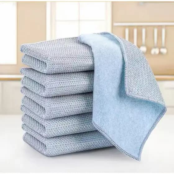 KIT 5 PCS Pano de aço metálico dupla face Pano de limpeza mágico espessado