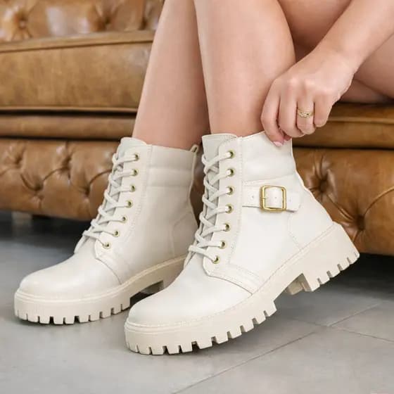 Bota Feminina Coturno Salto Baixo Sapato Feminino Inverno Bota Feminina Cano Curto De Fivela Atemporal Confortável Linda