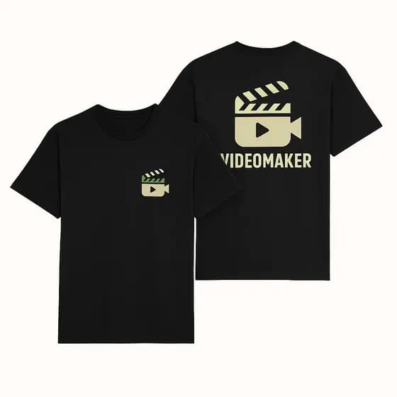 videomaker luz camera ação camisa algodao entrega imediata em dtf alta qualidade p m g gg cores preta verde azul fotogra