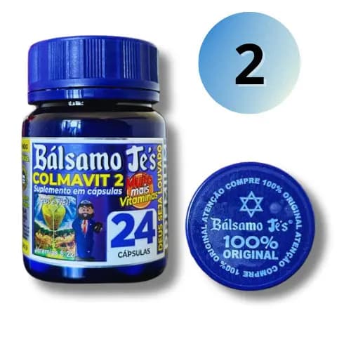 2 Potes Bálsamo Jé's Colmavit Premium Original Americana 24 Cápsulas 100% Natural