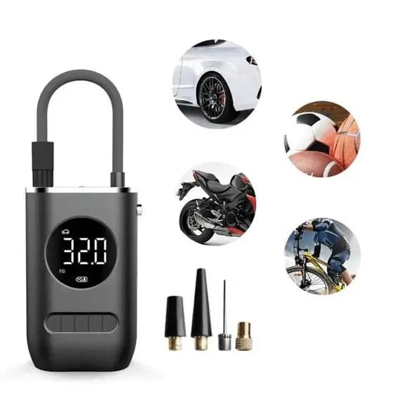 Compressor De Ar Elétrico Portátil Digital Ncher Pneu Carro Moto Bike Bicicleta Bola Piscina