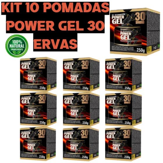 🔥KIT POMADAS GEL 30 ERVAS - MASSAGEADOR CORPORAL BIO 250g🔥