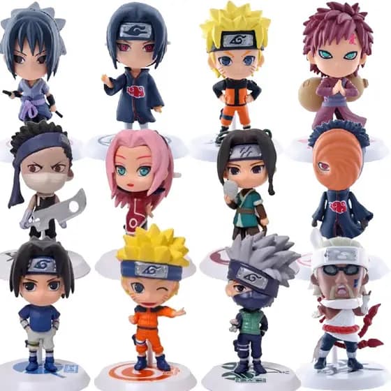 6pcs naruto anime sasuke Figuras De Ação uchiha Bonecas Colecionáveis itachi hatake kakashi Modelos obito gaara killer b