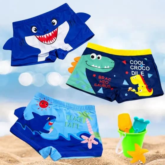 Sunga Infantil Com Cordão Forro Boxer Natação 3D Tam 1 2 3 4 5 | 3910 | Oferta