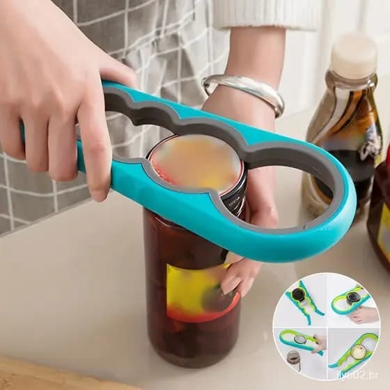 Abridor de Latas Multifuncional 4 em 1 Abridor de Garrafas de Cerveja Criativo para Cozinha Doméstica Abridor de Tampa A