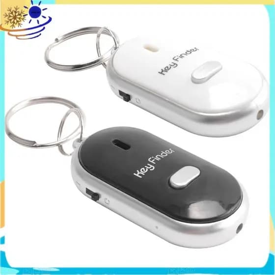 2 Pçs Apito Perdido Chave Localizador Piscando Bip Remoto Chaveiro Anel LED