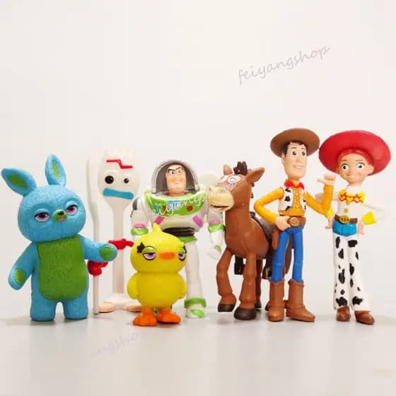 7 Peças/Cjto Toy Story 4 Boneco Disney Woody Lightyear Rex Alien Urso