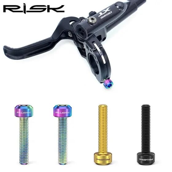 RISK 2 Pcs m5x25mm Liga De Titânio MTB Bicicleta Alavanca Do Freio Parafusos Fixos Mountain Bike Freios Estendida Lidar