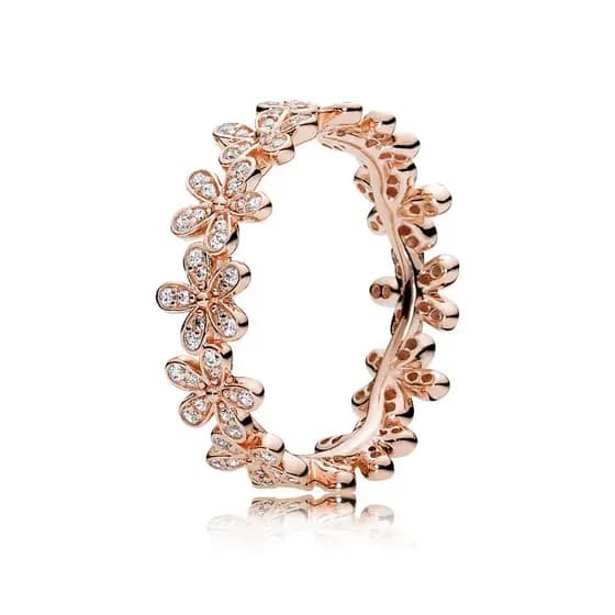 Anel Empilhável Dazzling Daisy Meadow Ouro Rosa