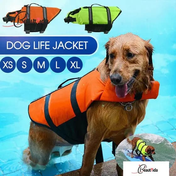 Colete Salva-Vidas Reflexivos Ajustável Para Animais De Estimação / Cachorros / Nataçãos