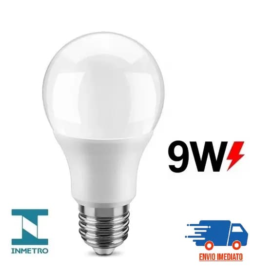 Lampada Led Bulbo 9w Bivolt E27 6500k Luz Branco Frio