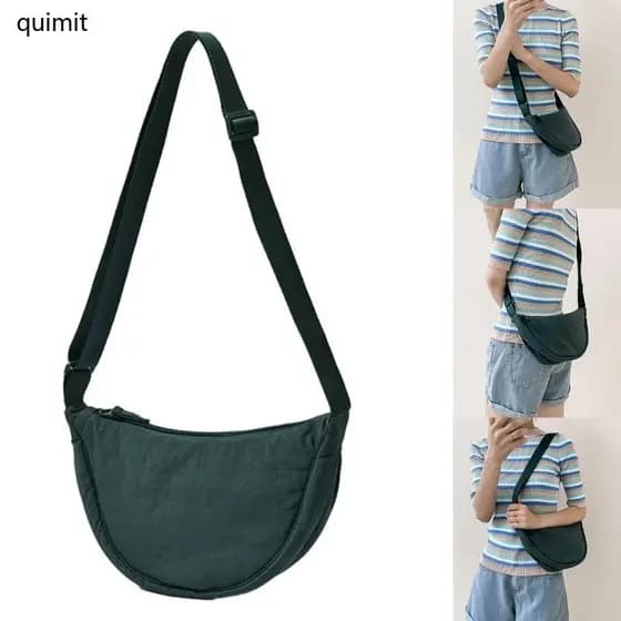 QUIM Design Bolsa Peito Feminina Senhoras Náilon Hobos Pequenos Sacos Ombro Cor Sólida Feminino Menin