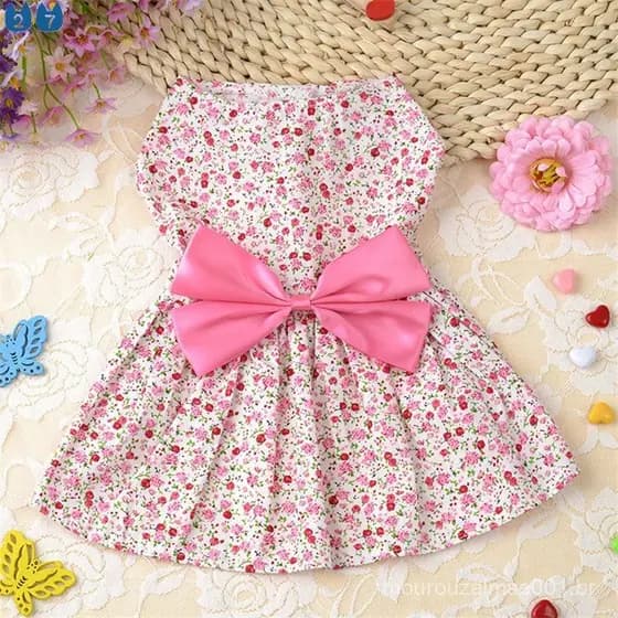 (27 Pets) Vestido Fofo De Malha Estilo Delicado De Verão Para