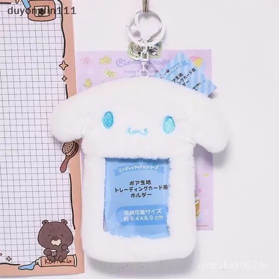 (duyonglin111) Bonito Sanrio Cinnamoroll Porta-Cartões De Identificação De Pelúcia Fotográficos Idol 3 Polegadas Capa De