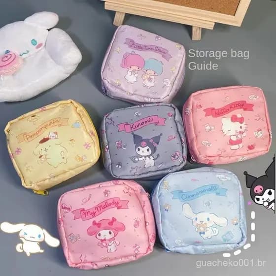 Saco De Maquiagem Sanrio Napkin Bag Kawaii Para Mulheres E Meninas